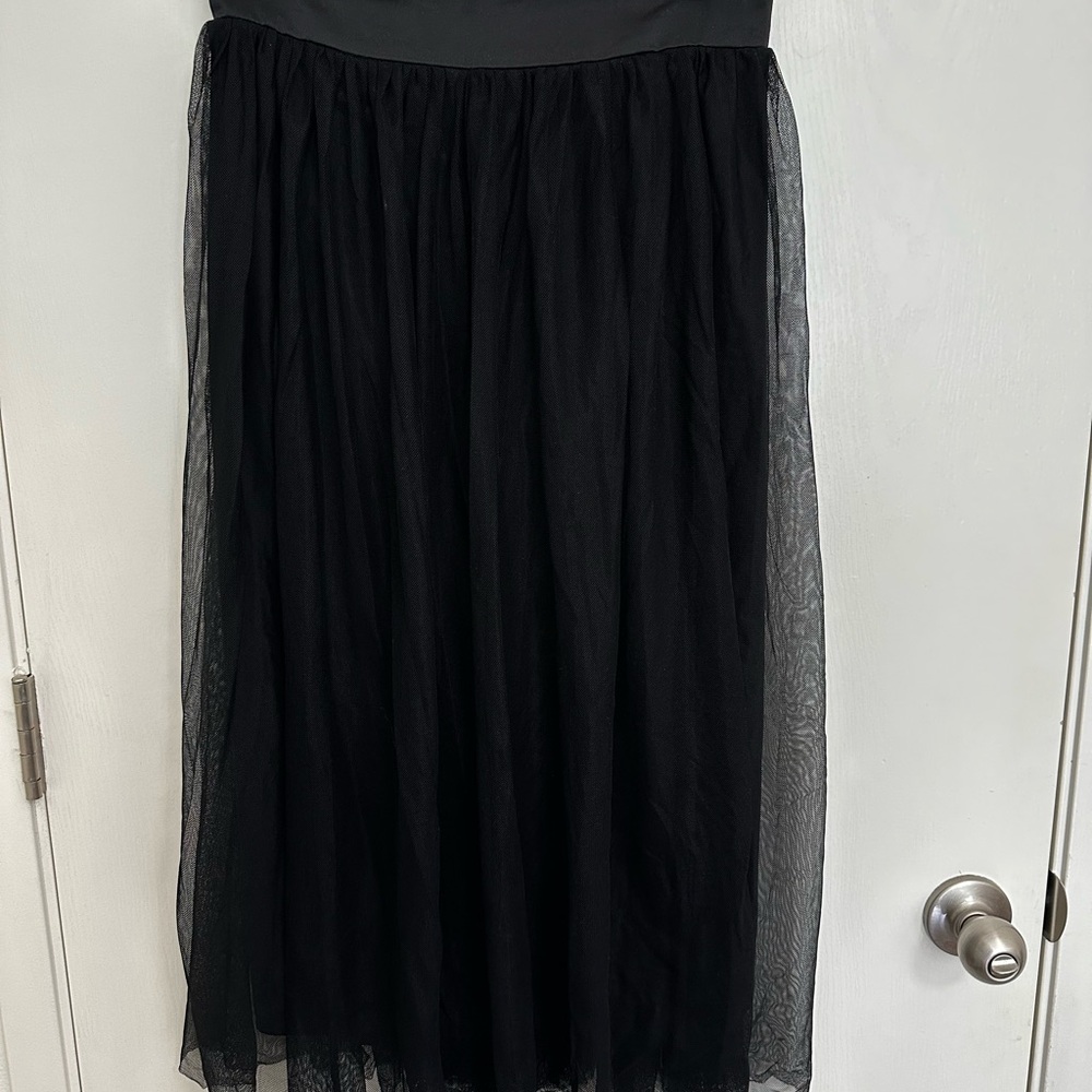 Fire Los Angeles Black Pleated Midi Skirt Cocktail